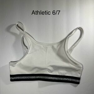 Kids White and Black Sports Bra